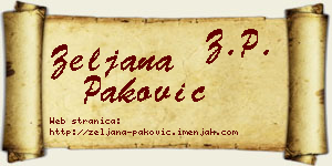 Željana Paković vizit kartica